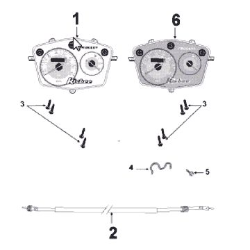 Kilometerteller - Cockpit Peugeot Kisbee oranje