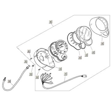 Kilometerteller - Aprilia Mojito Custom 50 2-takt AC (Piaggio motor) 2004-2010