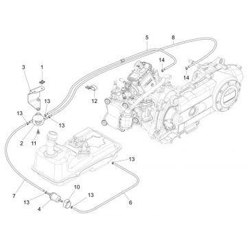 Benzinepomp - Benzineleidingen -Benzinefilter Piaggio New Fly 4-takt 2V