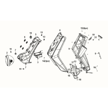 Top cover Sym E-XPRO 45KM/U 2020-2021 Black (BK-001C)