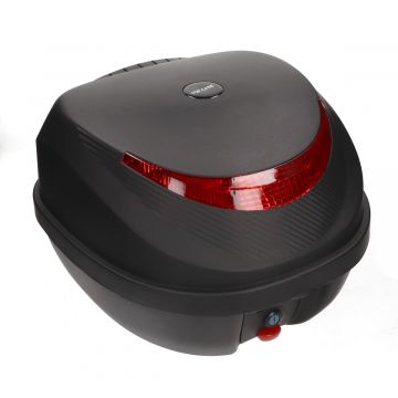 Topkoffer 32 liter zwart + rugkussen met slede universeel