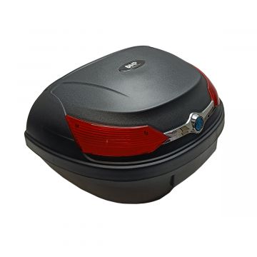 Topkoffer afneembaar met slede 51 liter zwart ( 2 integraalhelmen)DMP