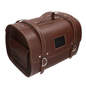 Leren topkoffer - dokterstas -Vespa bruin- 38x27x26cm-26 liter.