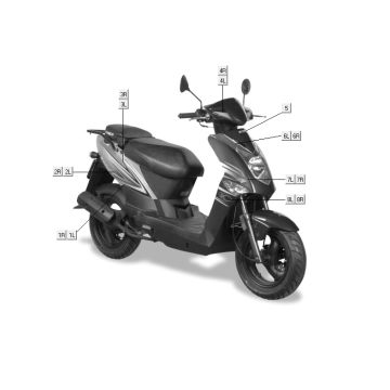 Emblemen - Stickers - Logo Kymco Agility Fat 12' 4-takt zwart lang