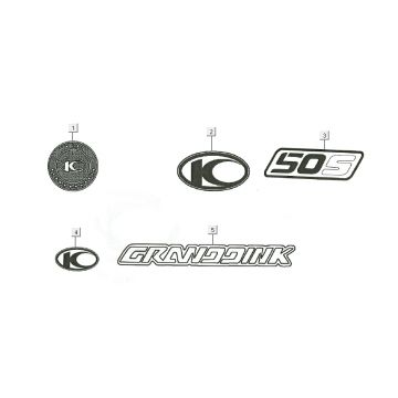 Emblemen - Stickers - Logo Kymco Grand Dink 2-takt Champagne