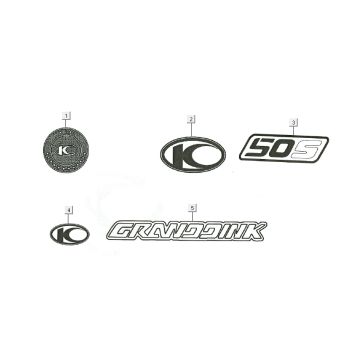 Emblemen - Stickers - Logo Kymco Grand Dink 50 2-takt AC titanium