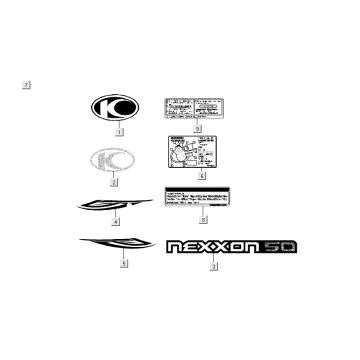 Emblemen - Stickers - Logo Kymco Nexxon 50 4-takt AC donkergrijs