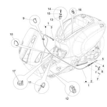Achterremkabel Vespa Primavera 125 4-takt 3V ie ABS