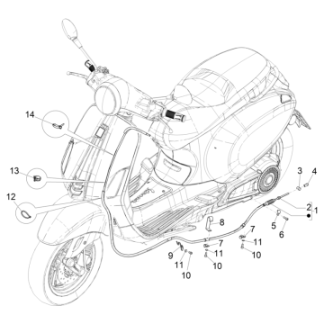 Achterremkabel Vespa Elettrica 45km/u Euro 5 2021