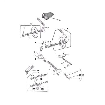 Trapas - Cranks - Pedalen 1 Puch Maxi