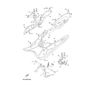 Treeplank - Middenstandaard Yamaha Neo's 4-takt 2008→ Treeplank-Neco-Borsalino-125cc