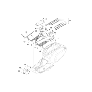 Treeplank Vespa Primavera 50 4-takt IGET 3V Euro 4 Zwart 98/A