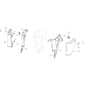 Kappen - Beplating achterzijde Niu U Series zwart