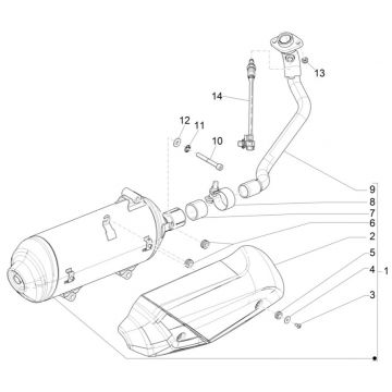 Uitlaat Piaggio Medley 125 ABS Euro 5 2021-2022
