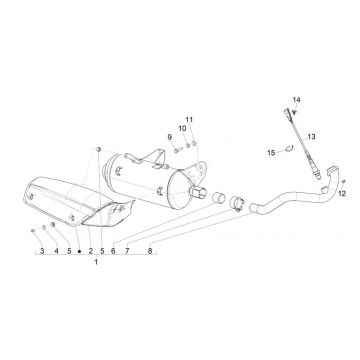 Uitlaat Piaggio MP3 300 ie LT Business - Sport (met en zonder ABS) 2016-2018