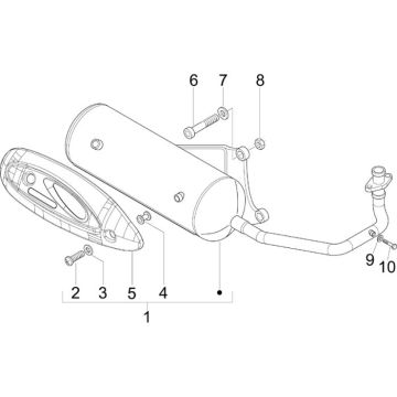 Uitlaat Piaggio Fly 50 2-takt AC