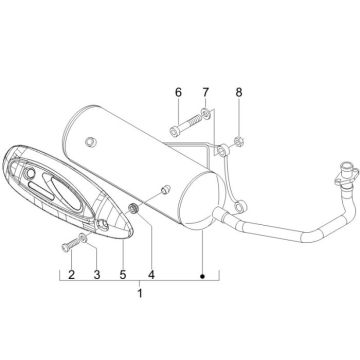 Uitlaat Piaggio New Fly 4-takt 2V