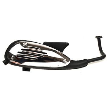 Uitlaat China GY6 50cc 4-takt type China LX )dubbele schobreker VX/VX50S/Riva/Napoli/Benson/Touring/Toscana/Lux/VXL/RL/Azzuro/Rimini/Delphi/GTS/Sourini/Felice Silex