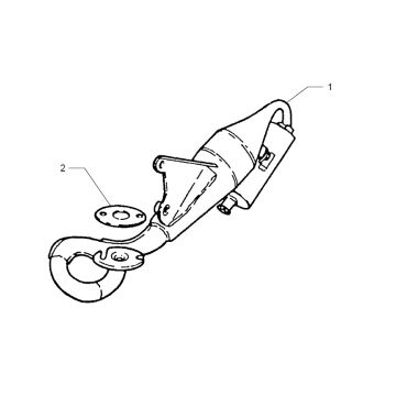 Uitlaat Beta Ark-k 50 2-takt AC zilver