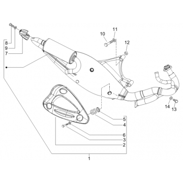 Uitlaat Gilera Runner 50 SP 50 2-takt LC 2010-2017