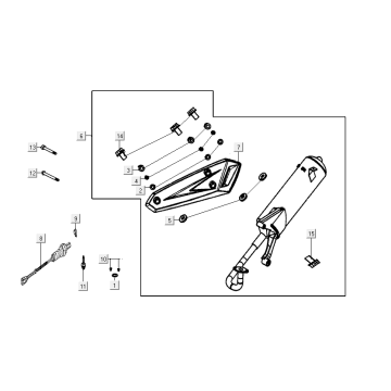 Uitlaat Kymco Agility Delivery 4-takt Euro 4 zwart