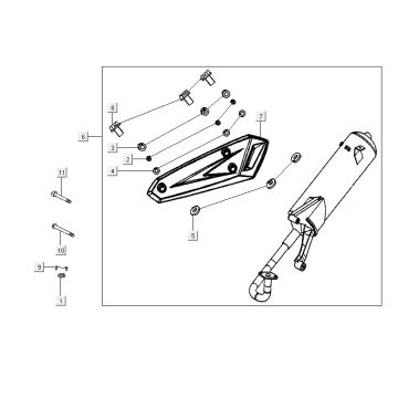 Uitlaat Kymco Agility RS 4-takt wit 09 Uitlaat Kymco Agility RS 4-takt wit 09