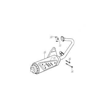Uitlaat Kymco Dink AC 2-takt Zilver