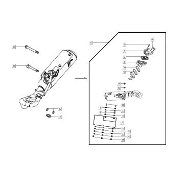 Uitlaat Kymco G-Dink 2-takt Donkergrijs