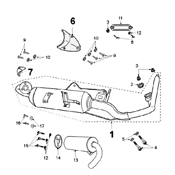 Uitlaat Peugeot Jet Force 50 2-takt LC Injectie Rood