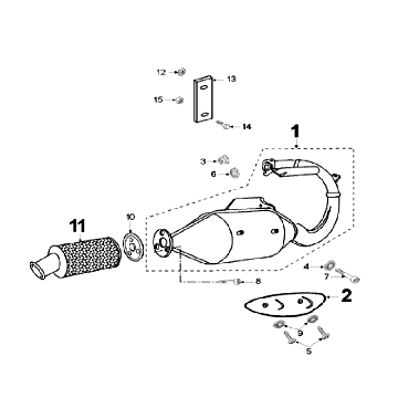 Uitlaat Peugeot Speedfight 2 50 2-takt AC Zwart