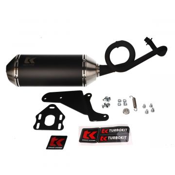 Uitlaat Piaggio (ovaal model Akrapovic) 50cc 4-takt 2V Euro 2 Zip/Fly/New Fly/Sportcity One/Centro/Liberty/Atlantis G-Max Turbo kit m4t066-n