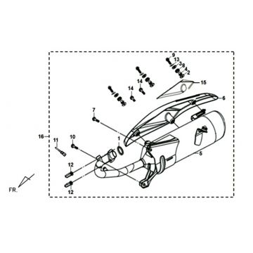 Uitlaat Sym XPRO 50 4-takt AC Euro 4