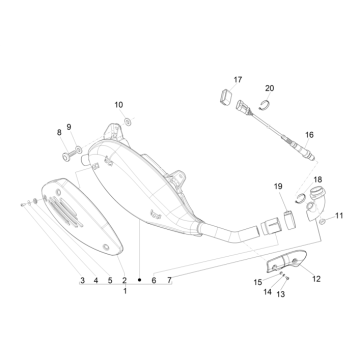 Uitlaat Vespa GTS 250 ie 2005-2016 (zonder ABS)