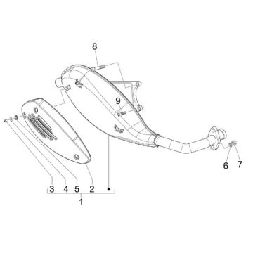 Uitlaat Vespa LX 50 4-takt 4V 45km/u