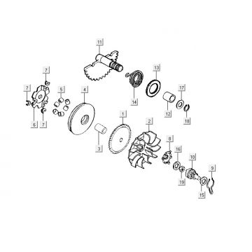 Variateur - Kickstarteras Kymco Yup 50 2-takt AC blauw