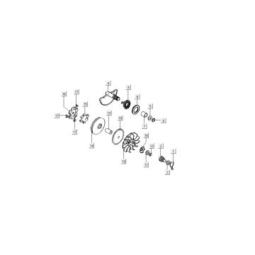 Variateur - Kickstarteras Kymco B&W LC 2-takt zilver