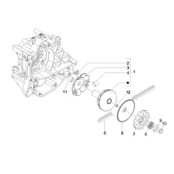 Variateur - V-snaar Vespa LX 50 4-takt 4V 45km/u