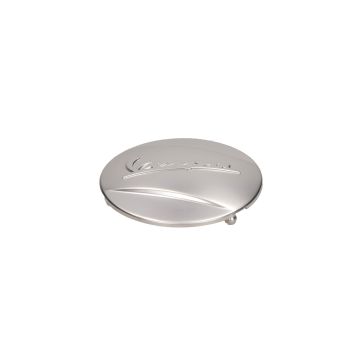 Vario/kickstarterdeksel afdekkap-dop mat chroom Piaggio (Vespa Logo) GTS 125 2009-2016 euro 3/GTS-GTV 300 2008-2018 euro 3-4/Liberty-Skipper-Granturismo-ET4 125-150-200 1998-2005 CM155107 origineel