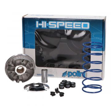 Variateurkit Polini High Speed Peugeot/SYM 50cc 4-takt 241.704 motorcode XS1P37QMA Allo/Cello/Crox/Fiddle 2-3-4/Jet4/Jet 14/Mask/Mio type 2 50i/Orbit 2-3/Symphony-S-SR-ST/Tonik/Xpro/Speedfight 3-4/New Vivacity 2008→/Tweet