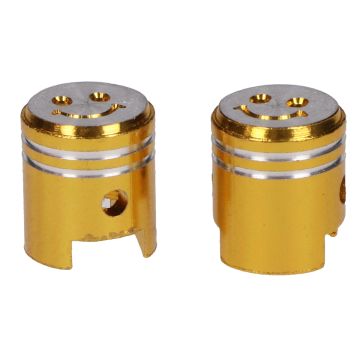 Ventieldop set zuigermodel goud aluminium (2 stuks) Tuning
