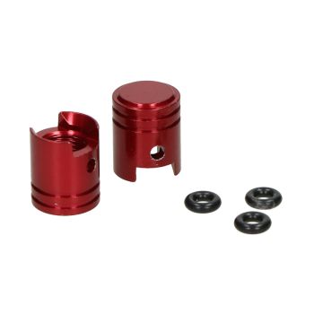 Ventieldop set zuigermodel rood aluminium (2 stuks) Tuning