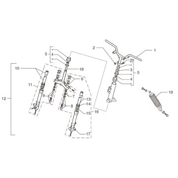 Voorvork - Balhoofdstel - Stuur - Schokbreker Beta Ark-tribe 50 2-takt AC wit 2009 25