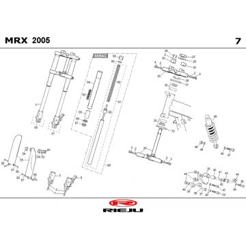 Voorvork - Balhoofdstel - Schokbreker Rieju MRX zwart 2006 2-takt