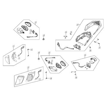 Koplamp - Achterlicht - Knipperlichten Kymco K-Pipe 4-takt Wit