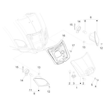 Achterlicht - Knipperlichten achterzijde Vespa GTS 125 ie
