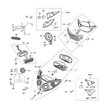 Koplamp - Achterlicht - Knipperlichten Peugeot Speedfight 2 50 2-takt LC Euro 2