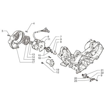 Ontsteking - Stator - Vliegwiel - Startmotor Beta Ark-k 50 2-takt AC zwart 2006 25km/u