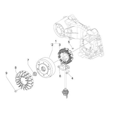 Ontsteking - Stator - Vliegwiel Vespa LX 50 4-takt 4V 45km/u Ontsteking - Stator - Vliegwiel Vespa LX 50 4-takt 4V 45km/u