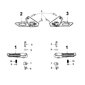Voetsteunen Peugeot Speedfight 3 50 4-takt AC Blauw