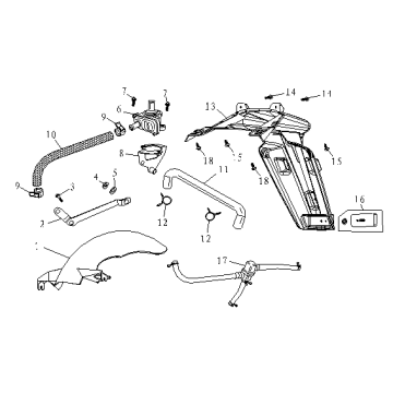 Voorspatbord - Achterspatbord AGM FoX rood mat